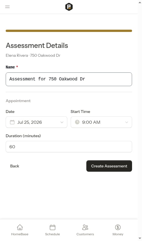 Assessment prefilled
