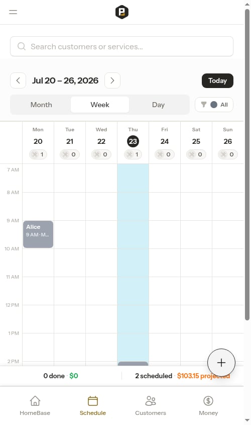 Week time grid