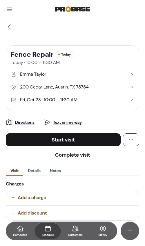 Appointment detail page