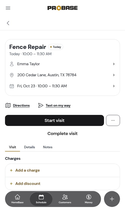 Appointment detail page