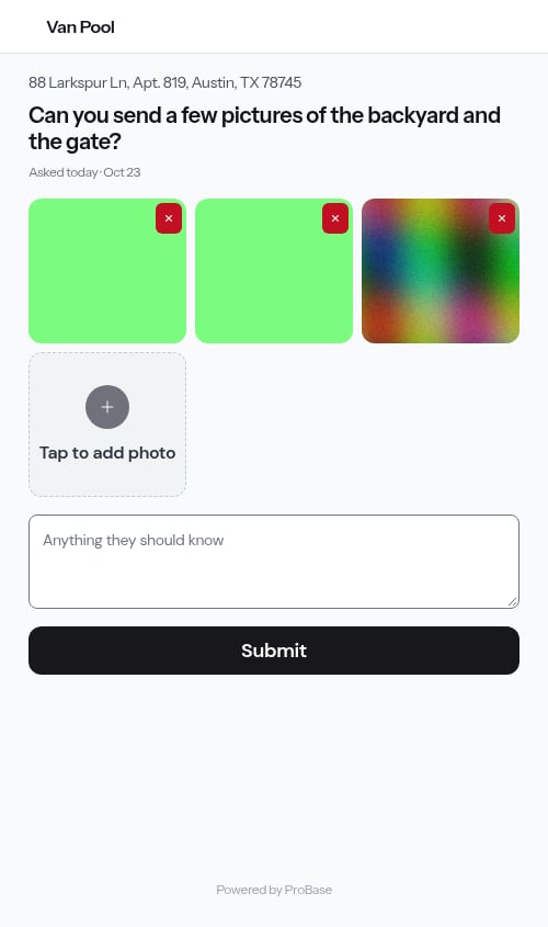 A second pick adds to the photos already staged