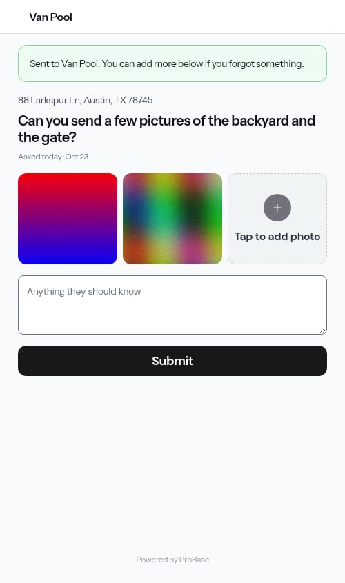 Both photos showing after they were sent