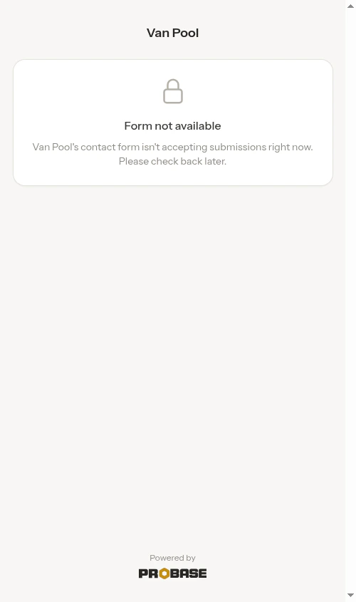 Unavailable message shown when the form is turned off