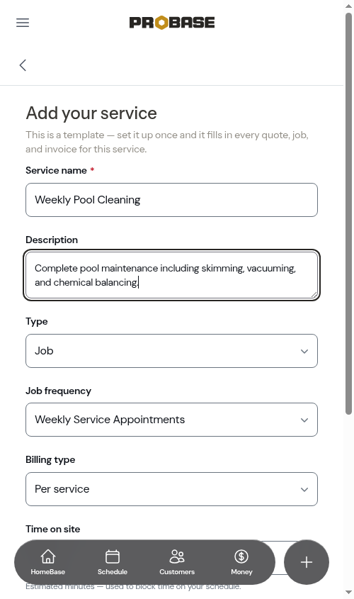 Create form filled basic