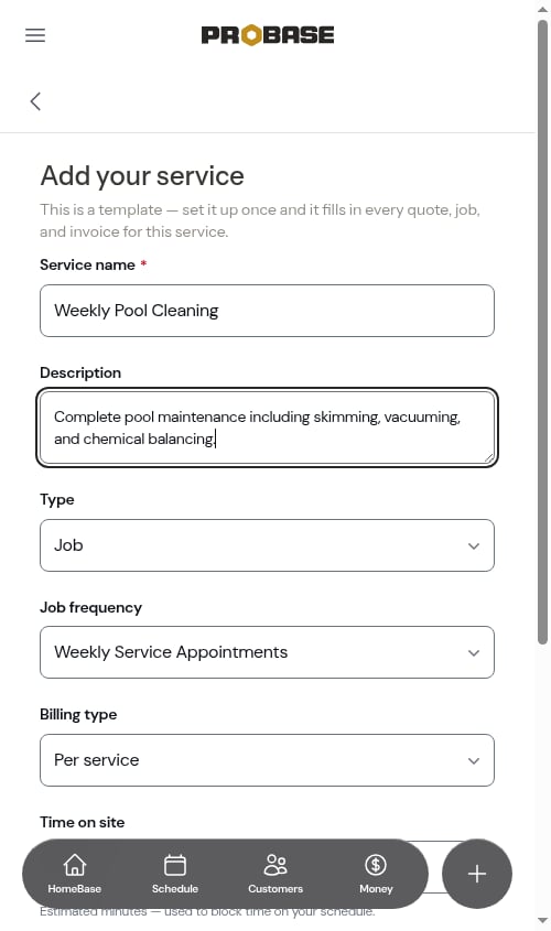 Create form filled basic