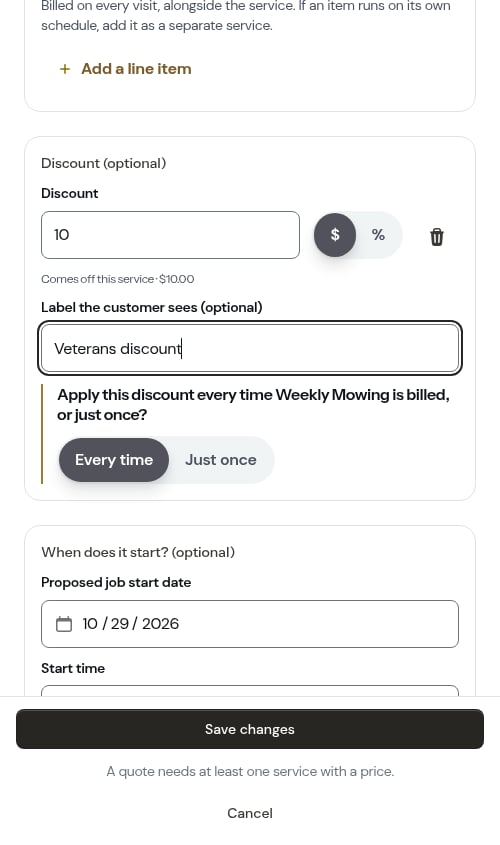 A labelled discount