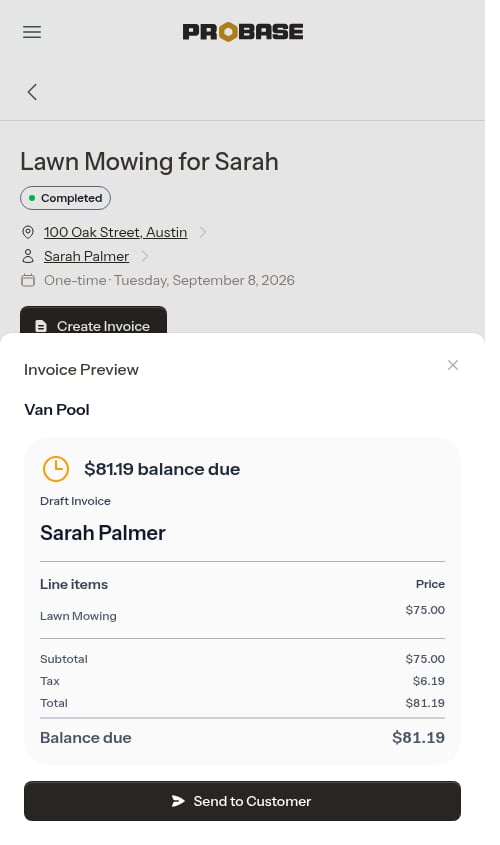 Invoice preview before sending