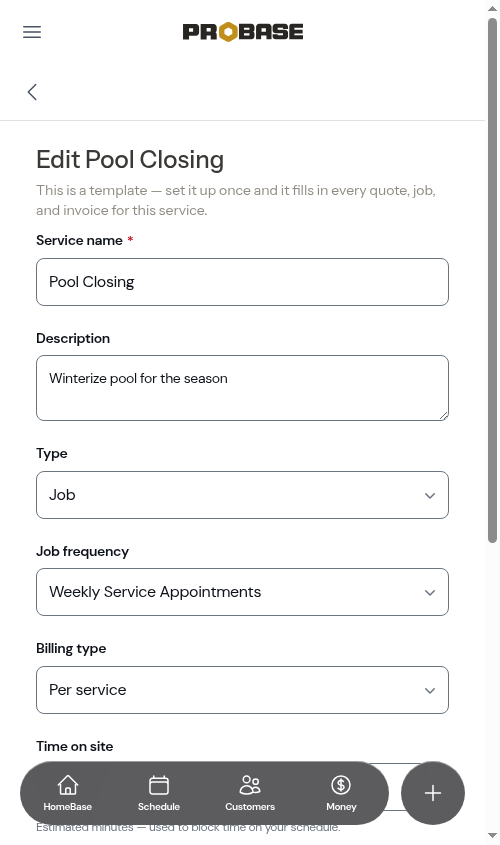 Edit form with changes