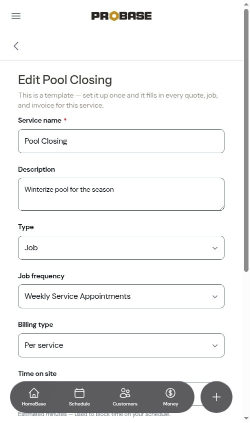 Edit form with changes