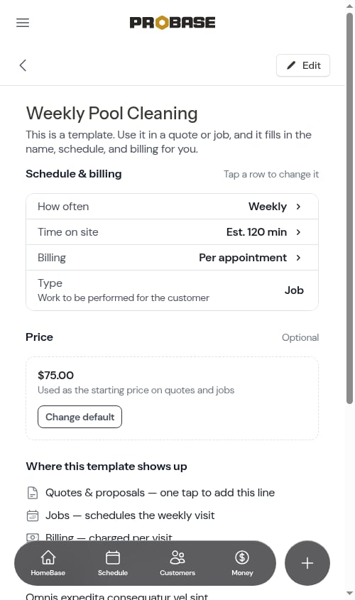Service checklist empty state