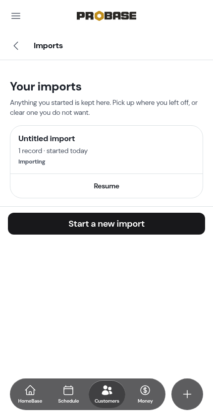 Your imports, after pressing Back