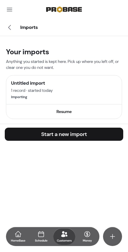 Your imports, after pressing Back