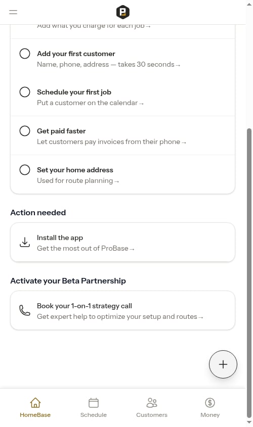 Activate your Beta Partnership section on HomeBase