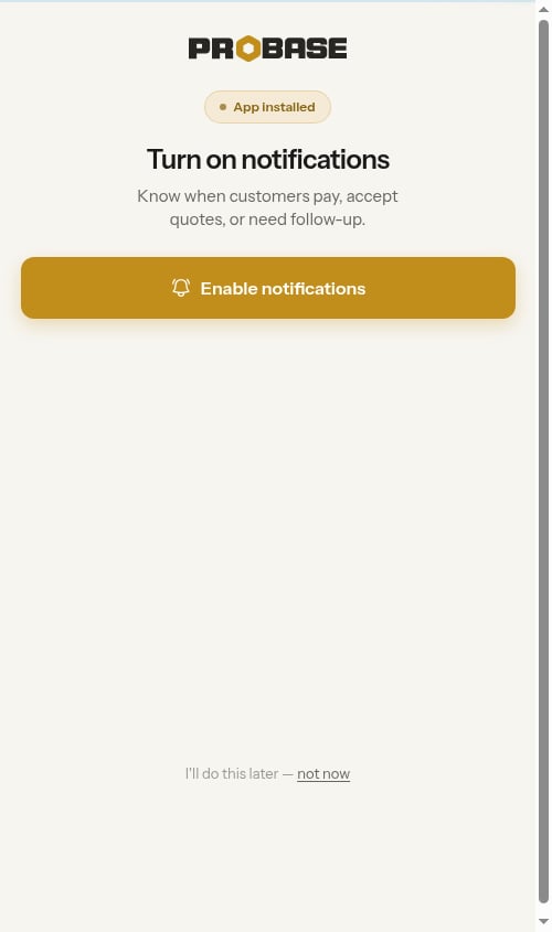 Turn on notifications screen
