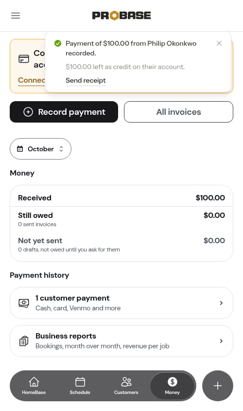 Payment recorded