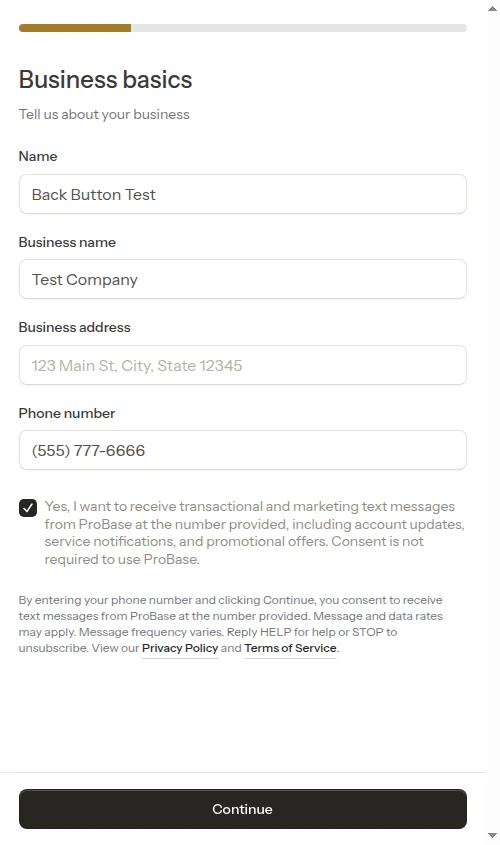Back to business step