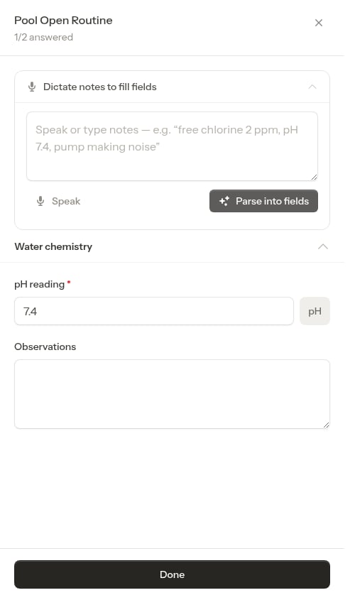 Voice dictation panel