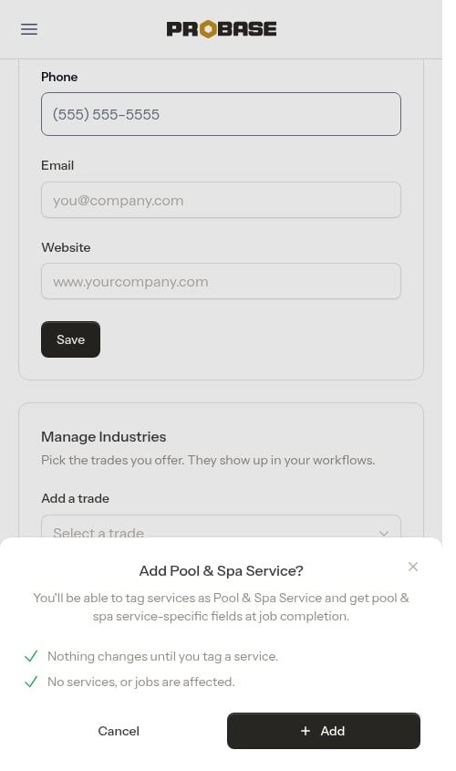 Confirm adding a trade