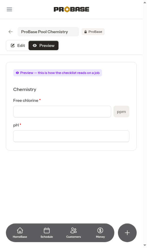 Previewing a locked checklist