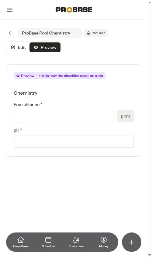 Previewing a locked checklist