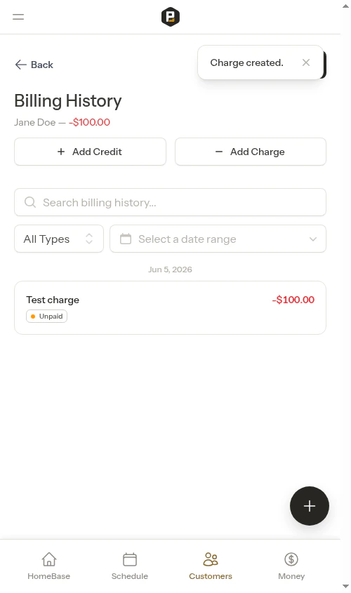 Charge unpaid