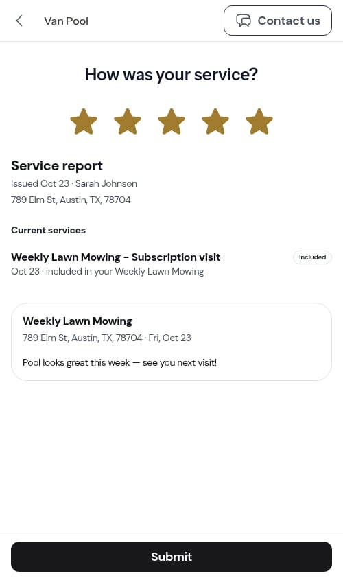 Review filled with stars and tip preset