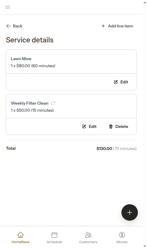 Next appointment automatically has the recurring items
