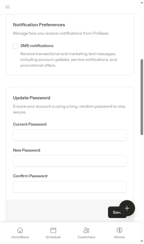 SMS notifications turned off
