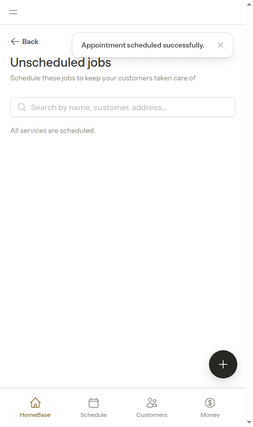 After scheduling a job