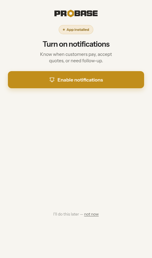 Turn on notifications screen
