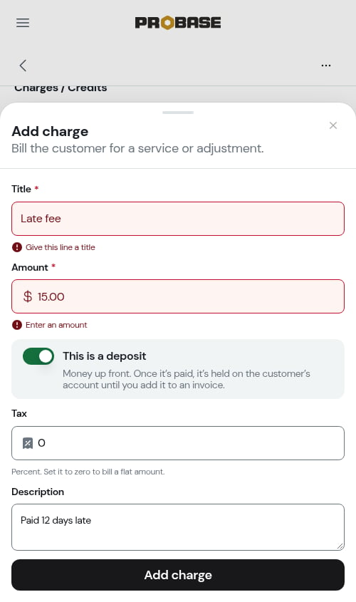 The Add charge sheet