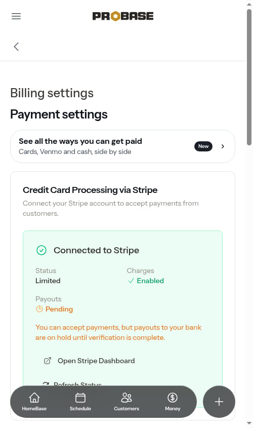 The Tips dropdown and tip percentages in Invoice Settings