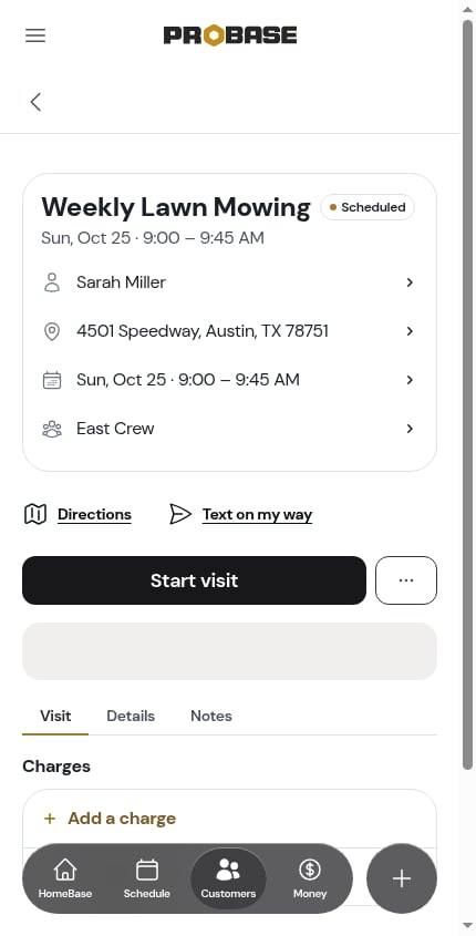 A visit scheduled for a future day