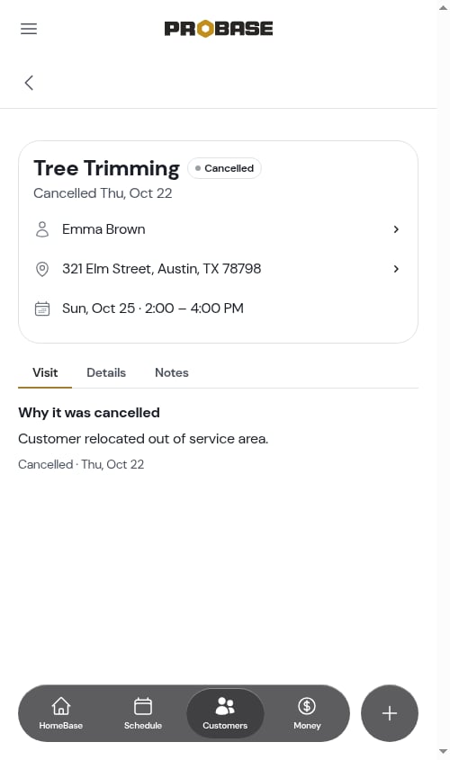 A cancelled visit