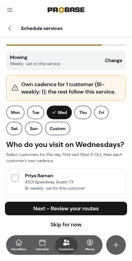 Customers keeping their own frequency