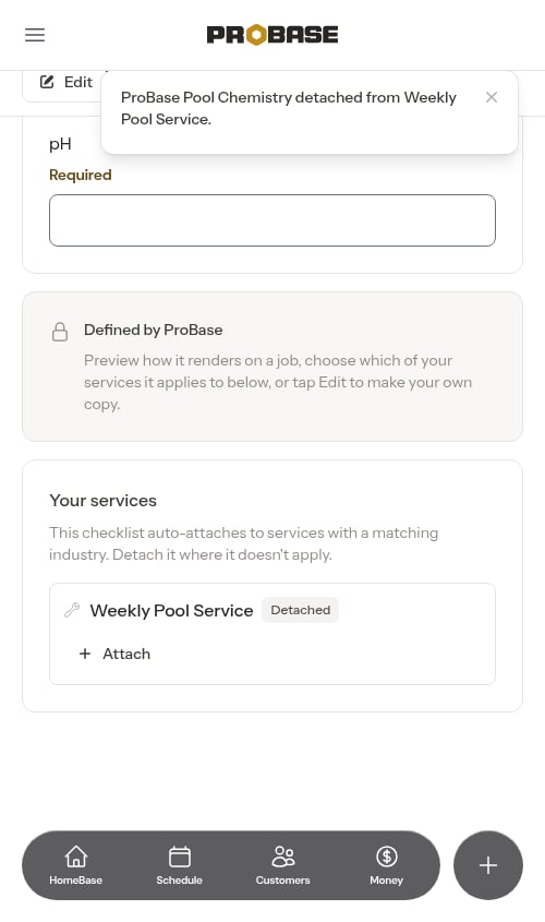 After detaching a service