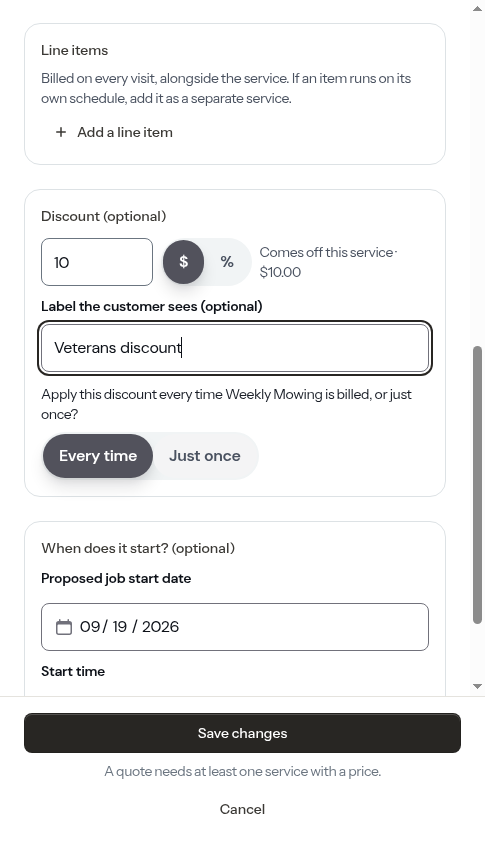 A labelled discount