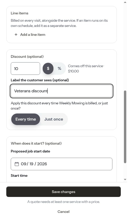 A labelled discount