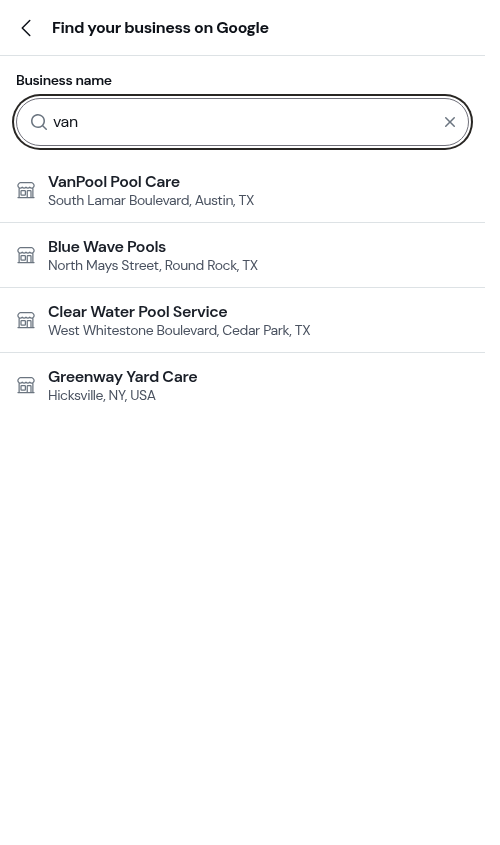 Search results