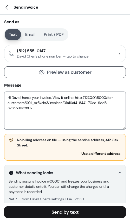 What sending locks, opened, with Edit invoice