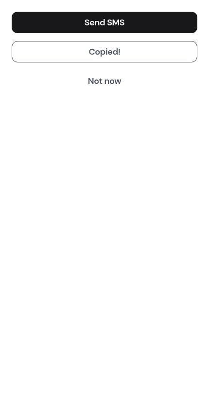 The copy button confirming