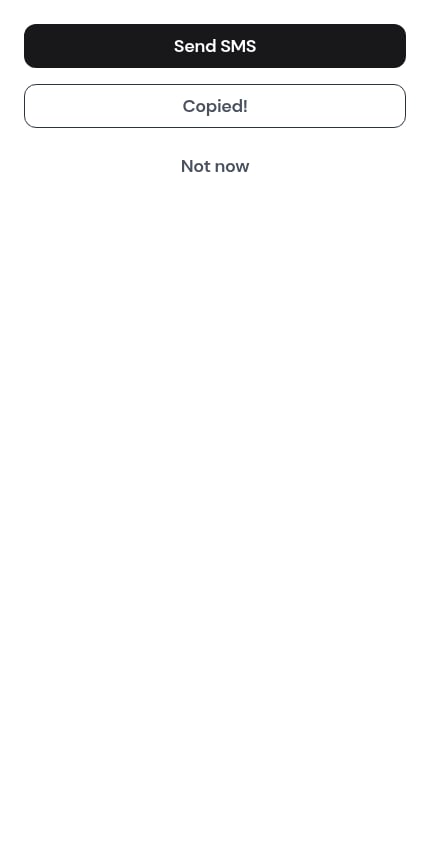 The copy button confirming