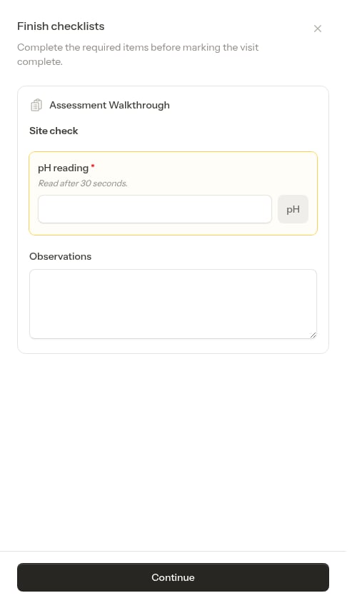 Assessment checklist gate