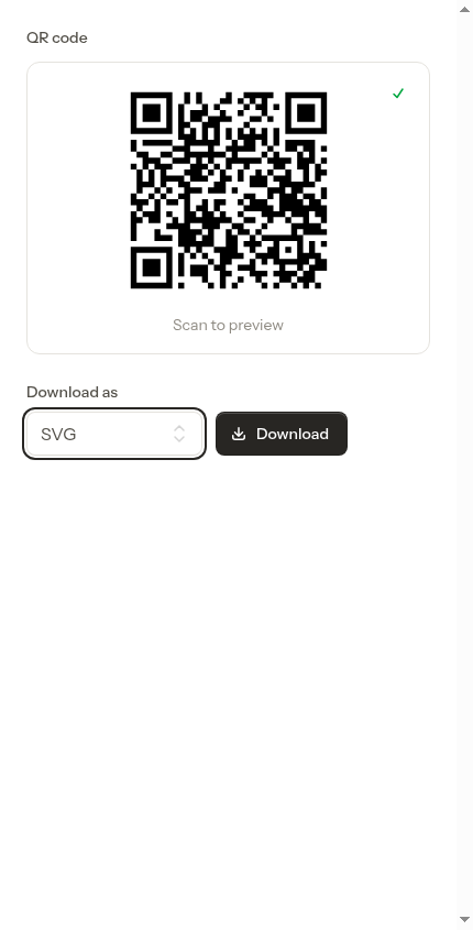 SVG chosen in the Download as dropdown