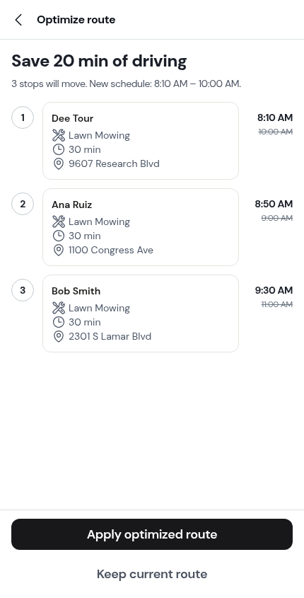A proposed route that saves 34 minutes