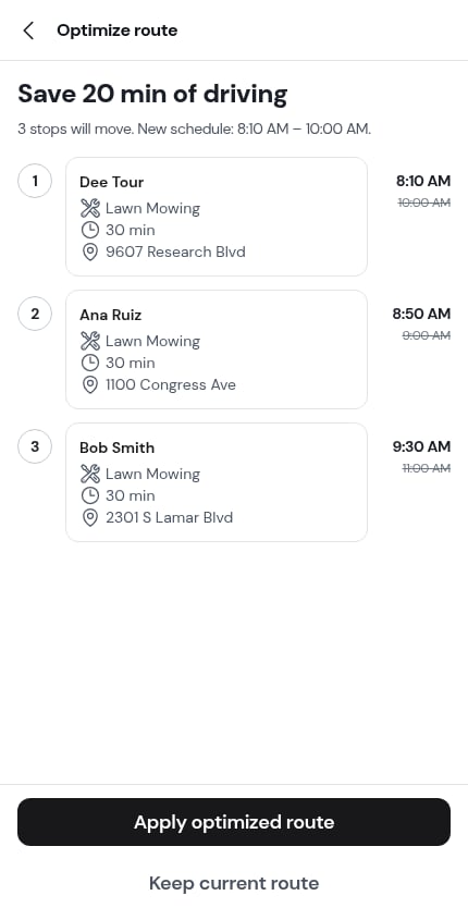 A proposed route that saves 34 minutes