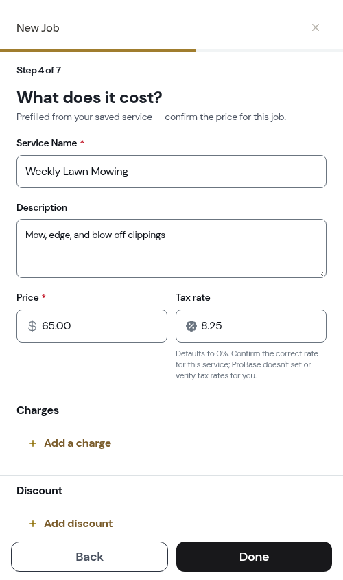 Editing pricing from the receipt — Next reads Done