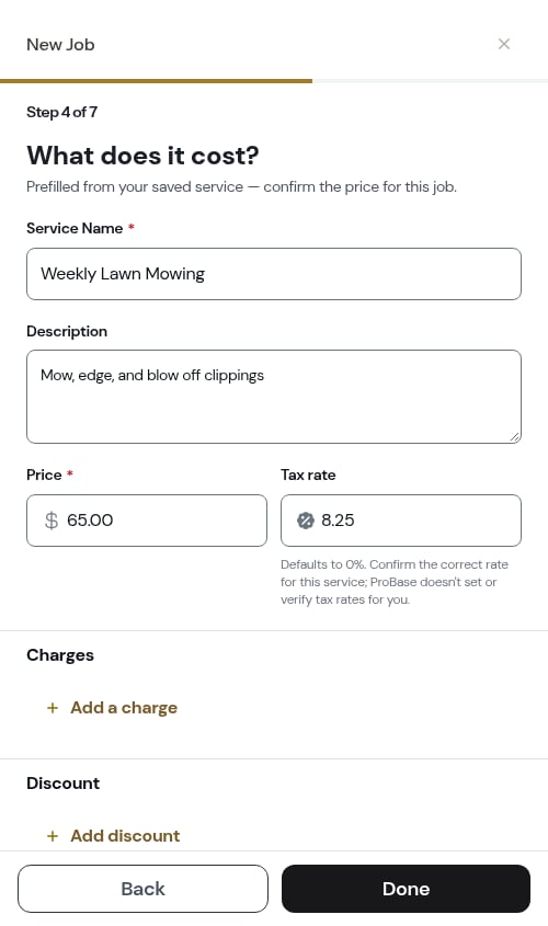 Editing pricing from the receipt — Next reads Done