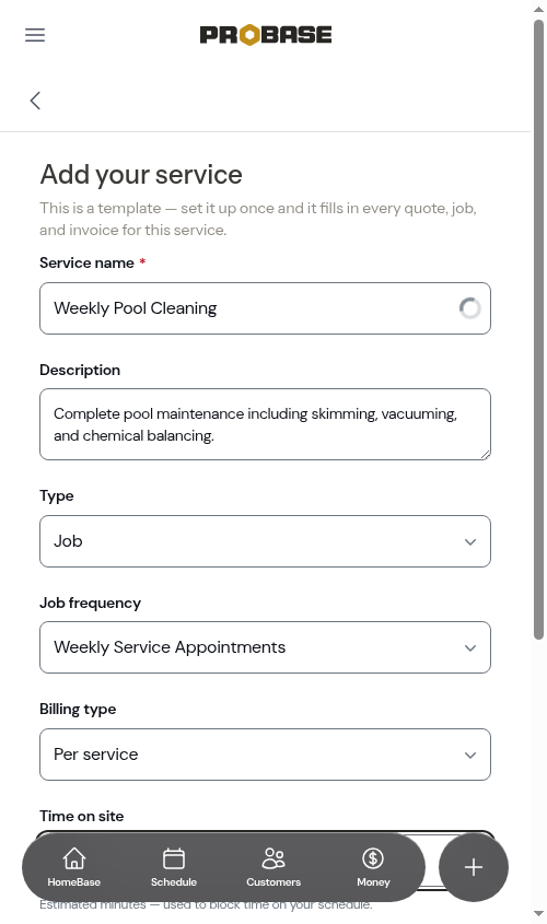 Create form filled complete