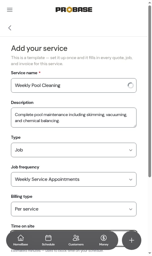 Create form filled complete